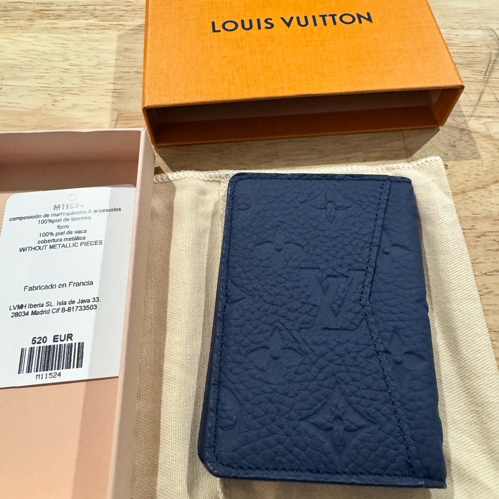 Louis Vuitton-Pocket Organizer Navy Blue NEW
